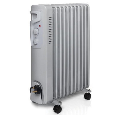 Futura Unisex Light Grey 2500W Oil Filled Radiator Electric Heater Portable Free Standing Radiator Grey In Size 11 - Image 3