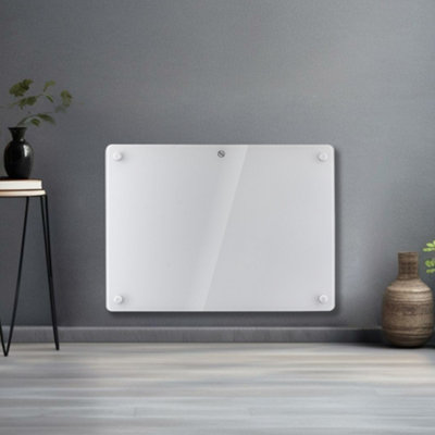 Futura Electric Panel Heater 1000W White Wall Mounted & Free Standing Glass Room Radiator With Timer Thermostat Control Lot 20 - Image 4