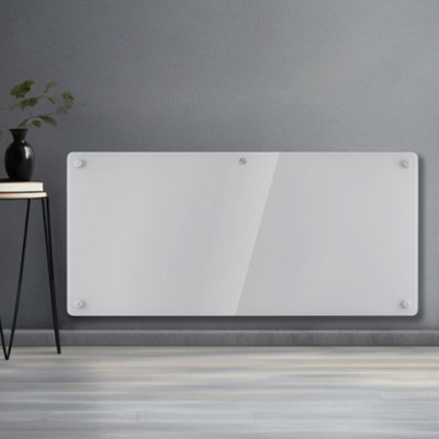 Futura Electric Panel Heater 2000W Wall Mounted & Free Standing Glass Timer Thermostat Control Lot 20 White