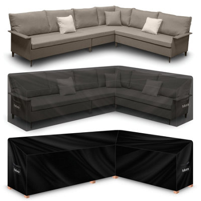 Futura Premium 600D L Shaped 260 X 210 X 80Cm Waterproof Garden Furniture CoverOutdoor Patio Weatherproof Rattan Sofa Guard from B&Q