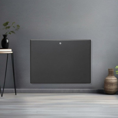 Futura Electric Panel Heater 1000W Eco Radiator Grey Wall Mounted & Freestanding Thermostat Control & Setback Timer Lot 20 from B&Q