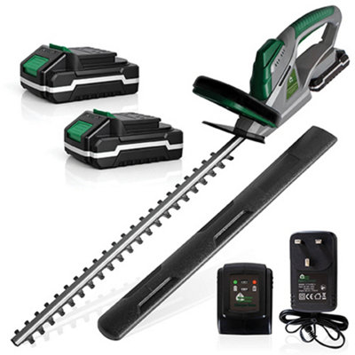Gracious Gardens Cordless Garden Hedge Trimmer Rechargeable 18V Li Ion Batteries And Charger Included Size 2