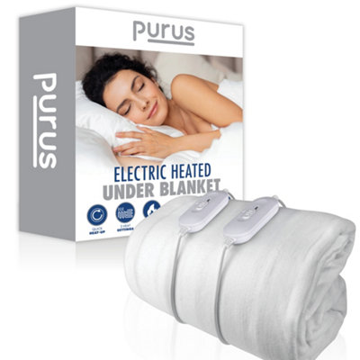 Purus Luxury Superking Size Electric Blanket Fully Fitted Heated Bed Underblanket Polyester Detachable Control 3 Heat Settings from B&Q