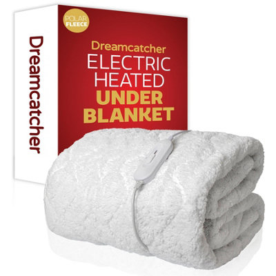 Dreamcatcher Deluxe Single Electric Blanket Single Control Fitted Polar Fleece Heated Bed Underblanket 190 X 90Cm 3 Heat Settings from B&Q