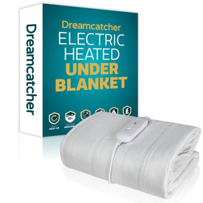 B&Q -  King Size Electric Blanket Heated Bed Underblanket Polyester Detachable Control 3 Heat Settings