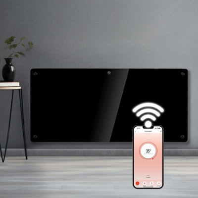 Futura Unisex Black 2000W Wifi Glass Electric Panel Heater Radiator Wall Mounted Extra Large - Image 5