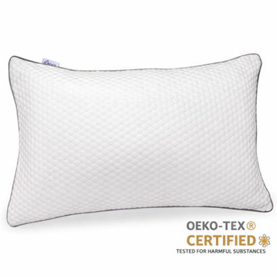 Aamira Premium Orthopaedic Shredded Memory Foam Bed Pillow 70X45CmNeck Back & Side SupportBamboo Washable Cover from B&Q