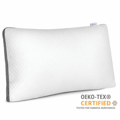 B&Q -  Luxury Shredded Memory Foam Bed Pillow 70X45CmOrthopaedic Neck Back & Side SupportBamboo Washable Cover