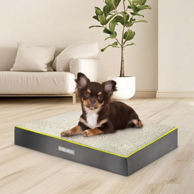 Dreamcatcher Grey Medium Dog Bed Orthopaedic Flat Crate Pet Mattress 76X51X9CmRemovable Washable Cover from B&Q
