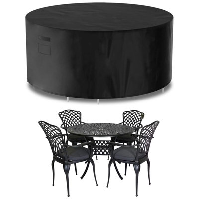 Futura 420D Round 128X71Cm Waterproof Garden Furniture CoverOutdoor Patio Weatherproof Table & Chair Set Shield from B&Q