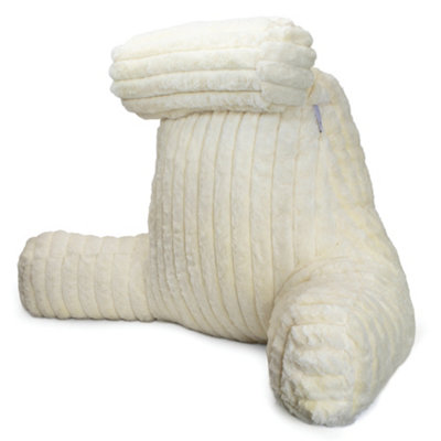 Aamira - Reading Pillow - Memory Foam - Faux Fur - Cream - Image 3