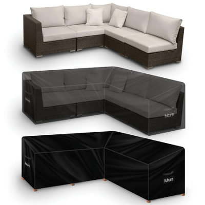 Futura 420D Patio Cover L Shape 260X210x80cm Weatherproof Outdoor Garden Furniture Cover