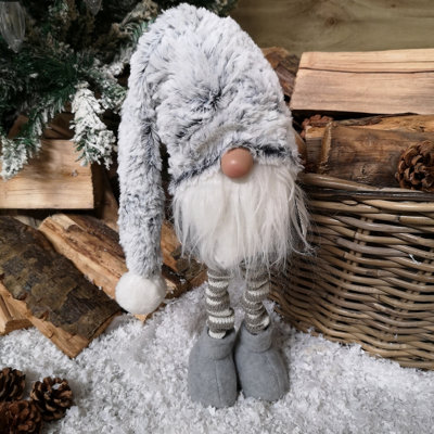 Samuel Alexander 80Cm Festive Christmas Male Grey Gonk With Oversized Hat And Extendable Legs from B&Q
