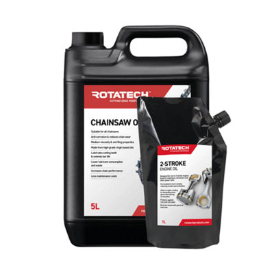 Rotatech Chainsaw Chain Oil 5 Litre And 2-Stroke Oil 1 Litre All Makes & Models from B&Q