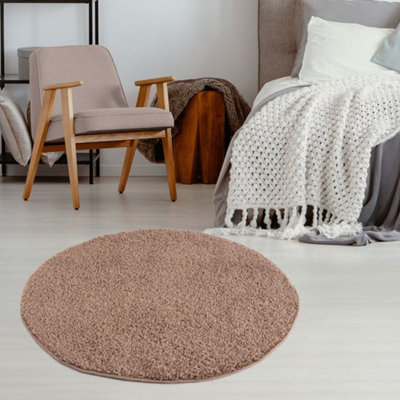 B&Q -  Beige Soft Plain Design Fluffy Shaggy Rugs And Runners High Pile Living Room Kitchen Hallway 380