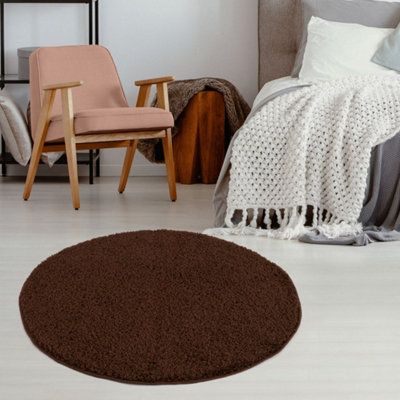 The Rugs Myshaggy Collection Living Room Rugs Solid Design Brown