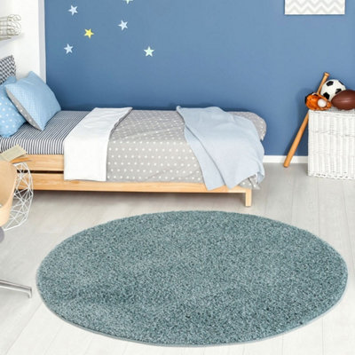 The Rugs Myshaggy Collection Living Room Rugs Solid Design Duck Egg Blue