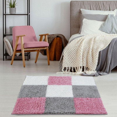 The Rugs Myshaggy Collection Rugs Geometric Design 381 Pink
