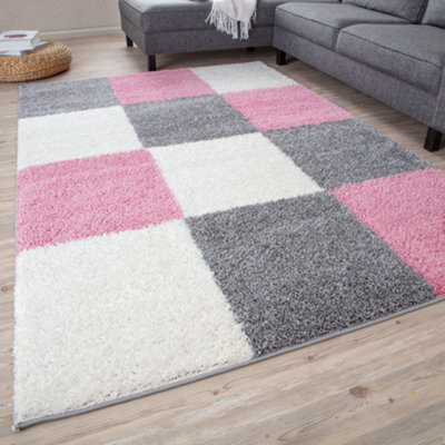 The Rugs Myshaggy Collection Rugs Geometric Design 381 Pink