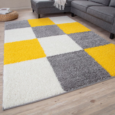 The Rugs Myshaggy Collection Rugs Geometric Design 381 Yellow