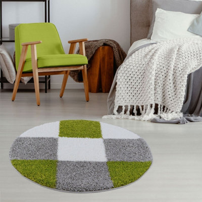 The Rugs Myshaggy Collection Rugs Geometric Design 381 Green