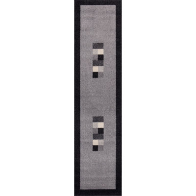 The Rugs Ephesus Collection Modern Rugs 7439Gb Grey/Black