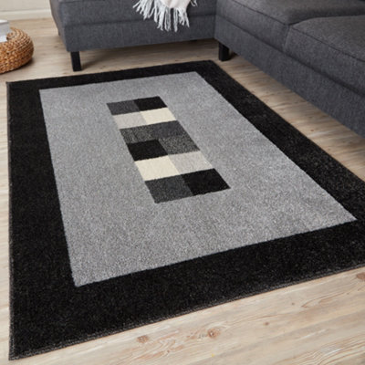 The Rugs Ephesus Collection Modern Rugs 7439Gb Grey/Black