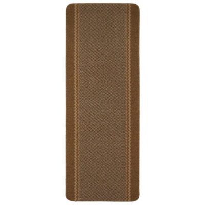 B&Q -  Washable Designer Rugs & Mats Lined Bordered Design In Brown   116Br