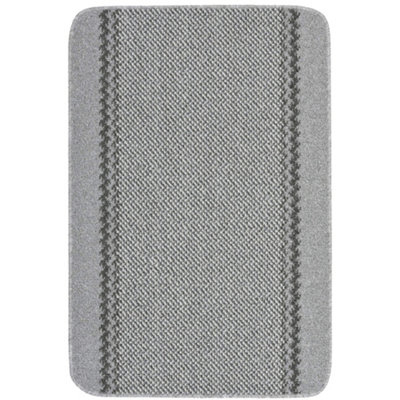 The Rugs Washable Designer Rugs & Mats Lined Bordered Design In 116G Grey