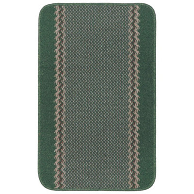 The Rugs Washable Designer Rugs & Mats Lined Bordered Design In 116Gr Green