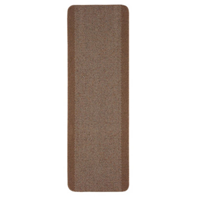 B&Q -  Washable Designer Rugs & Mats Bordered Design In Brown  110Br