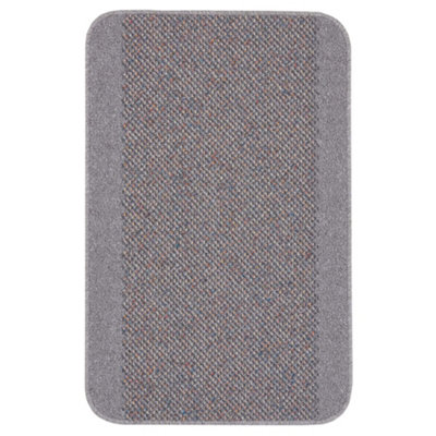 The Rugs Washable Designer Rugs & Mats Bordered Design In 110G Silver/Grey