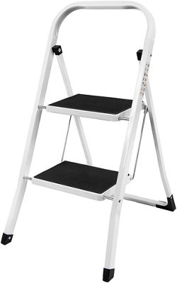 Mantraraj 2 Step Ladder Folding Step Stool Multi-Use Ladder For HouseholdKitchenOffice Heavy Duty Handgrip Anti Slip Pedal from B&Q