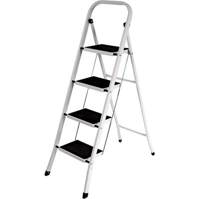 Mantraraj 4 Step Ladder Folding Step Stool Multi-Use For HomeKitchenOffice Heavy Duty Handgrip Anti Slip Stepladder from B&Q
