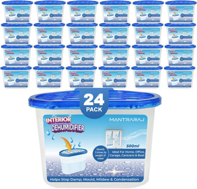 Mantraraj Disposable Interior Dehumidifiers 500Ml Moisture Absorber Condensation Remover Damp Trap Pack Of 24 from B&Q