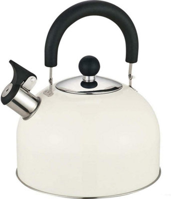 Mantraraj 2.5 Liter Stainless Steel Whistling Kettle Stovetop Kettle With Phenolic Handle Teapot Coffeepot Cream from B&Q