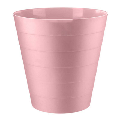 Mantraraj Plastic Waste Paper Bin 6L Round Waste Basket Trash Can Lightweight Rubbish Bin (Pink) from B&Q