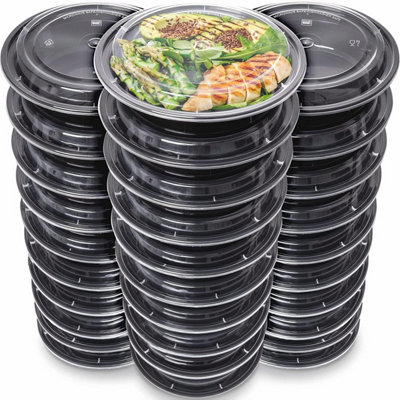 32Oz Round Plastic Meal Prep Containers Bowls Reusable Bpa Free Food Containers With Airtight Lids (10) from B&Q