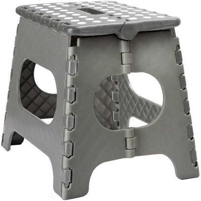 Mantraraj Small Folding Step Stool Lightweight Foldable Step Stool For Adults & Kids Great For KitchenBathroom And Bedroom(Grey) from B&Q