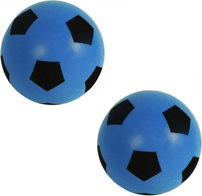 Mantraraj Pack Of 2 Blue Football 17.5Cm Sponge Foam Soccer Ball Suitable For Indoor Outdoor Games For Kids Garden Games