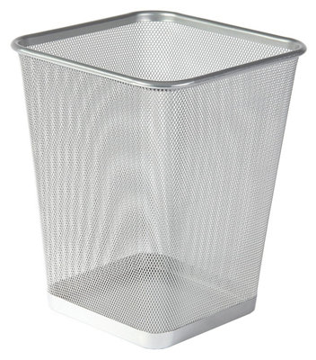 Mantraraj Silver Square Metal Mesh Waste Paper Bin Lightweight Mesh Trash Can Waste Basket Garbage Can Waste Bin(Pack 1) from B&Q