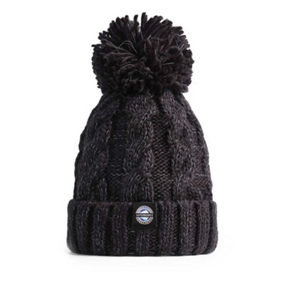 Superbobble Reflective Cable Knit Bobble HatJet Black from B&Q