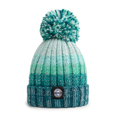 Superbobble Reflective Gradient Rib Knit Bobble HatGreen from B&Q