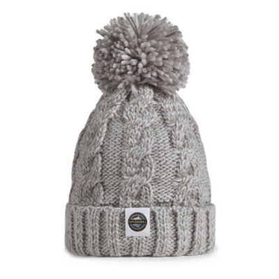 Superbobble Reflective Cable Knit Bobble HatSilver Grey from B&Q