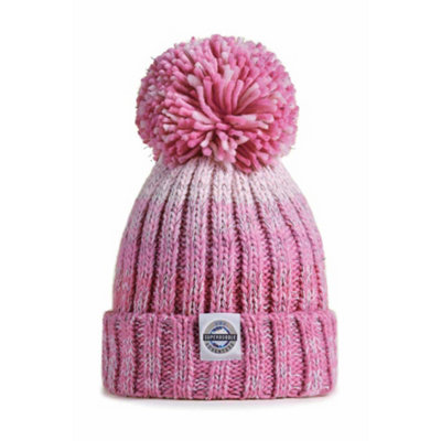 B&Q -  Reflective Gradient Rib Knit Bobble HatPink - Image 3