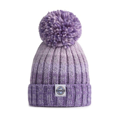 Superbobble Reflective Gradient Rib Knit Bobble HatLavender from B&Q