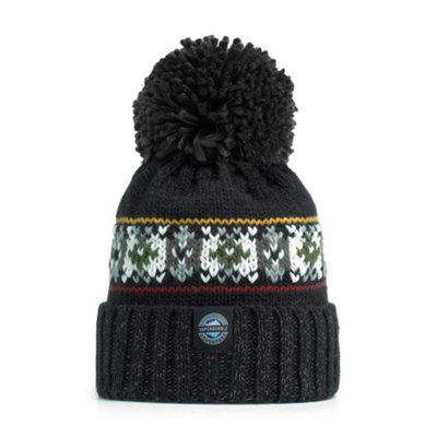 B&Q -  Reflective Fair Isle Knit Bobble HatShadow Pine