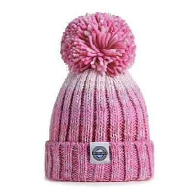 B&Q -  Reflective Kids Gradient Knit Bobble HatRose Pink - Image 4