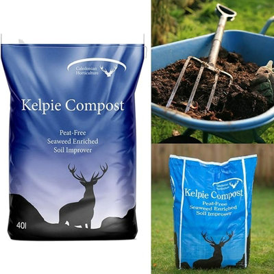 Carbeth Plants 'kelpie Compost' Peat Free Seaweed Enriched Compost - 40L Bag - Eco Friendly
