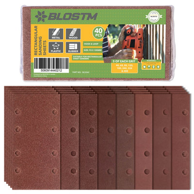 Blostm Rectangular Sanding Sheets40Pcs from B&Q